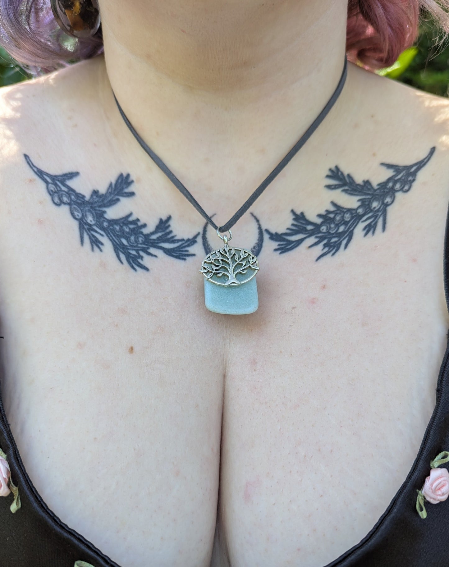 Green Calcite Tree of Life Necklace