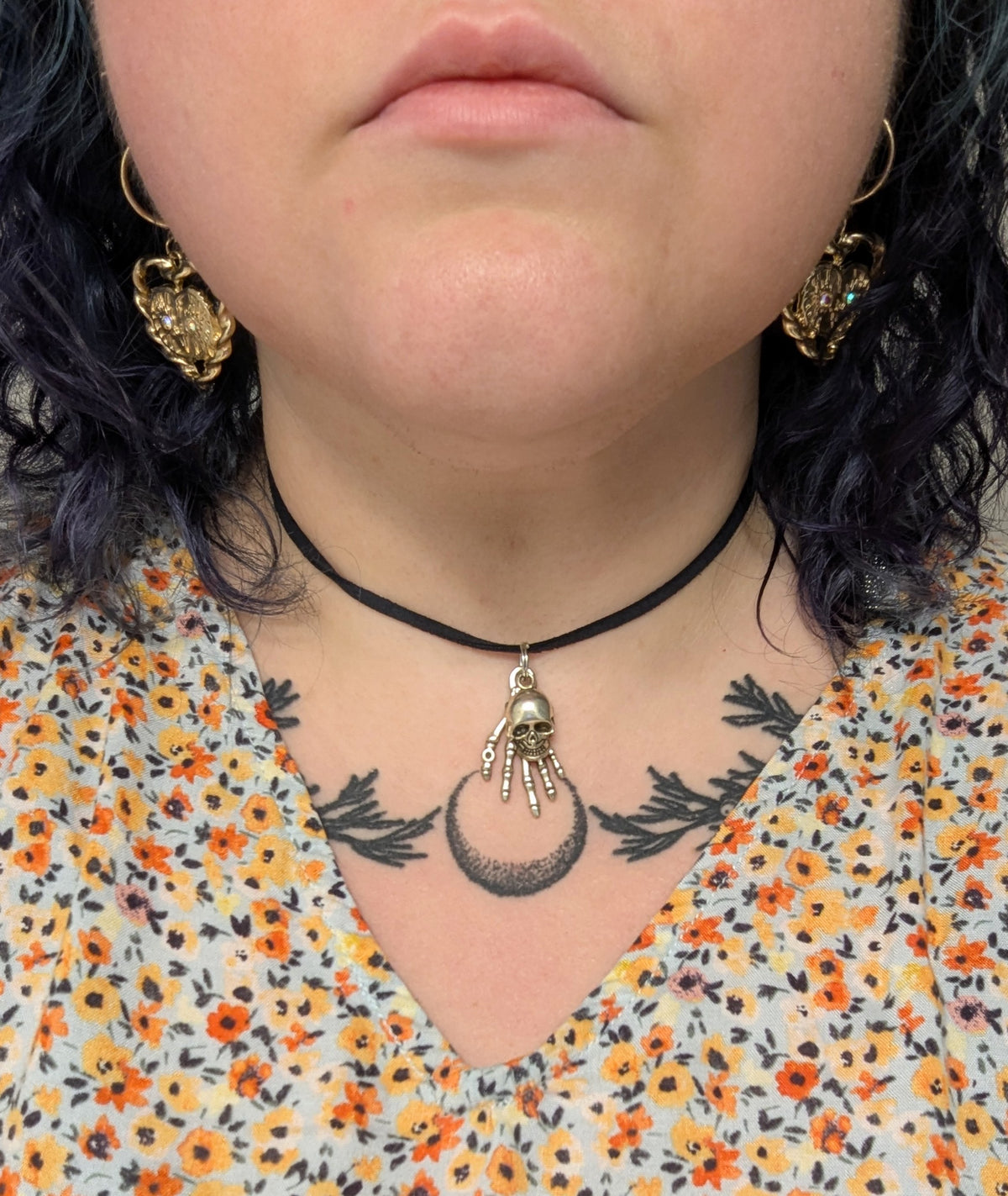 Skull Skeleton Hand Necklace