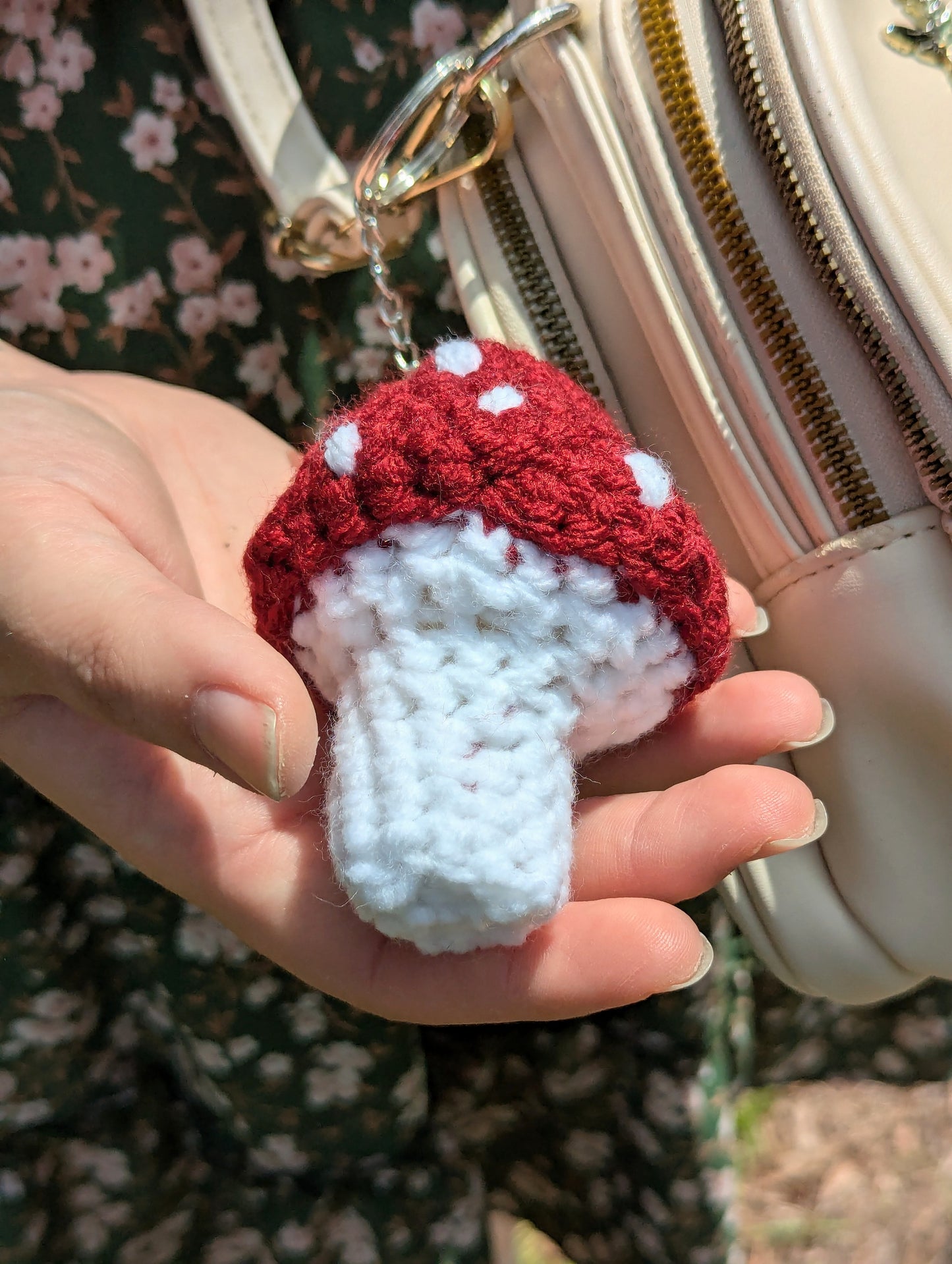 Crochet Mushroom Keychain