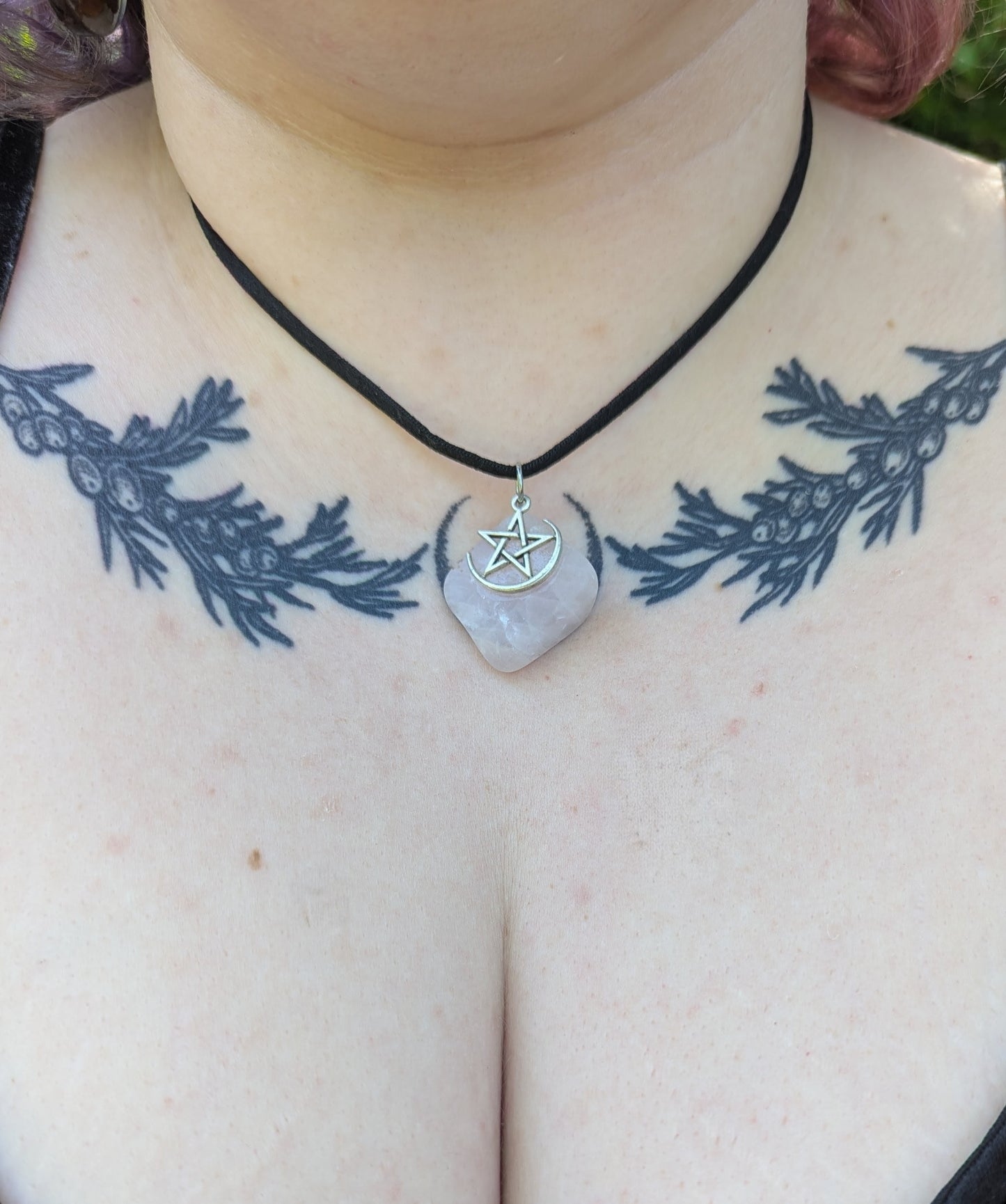 Rose Quartz Pentagram Necklace