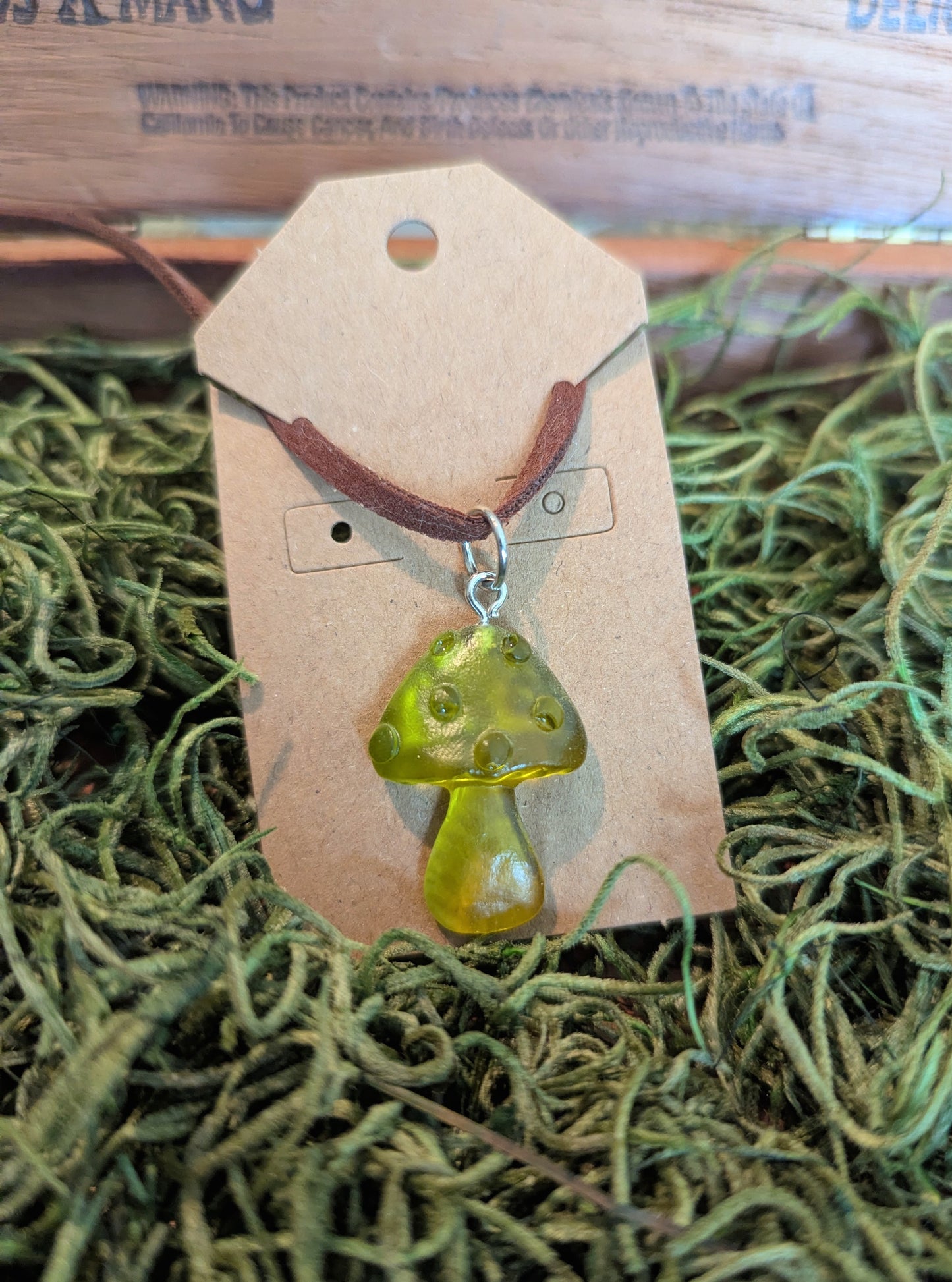 Yellow Mushroom Necklace