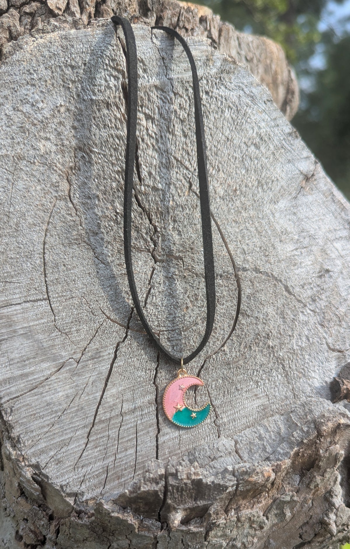 Dual Color Moon Necklace