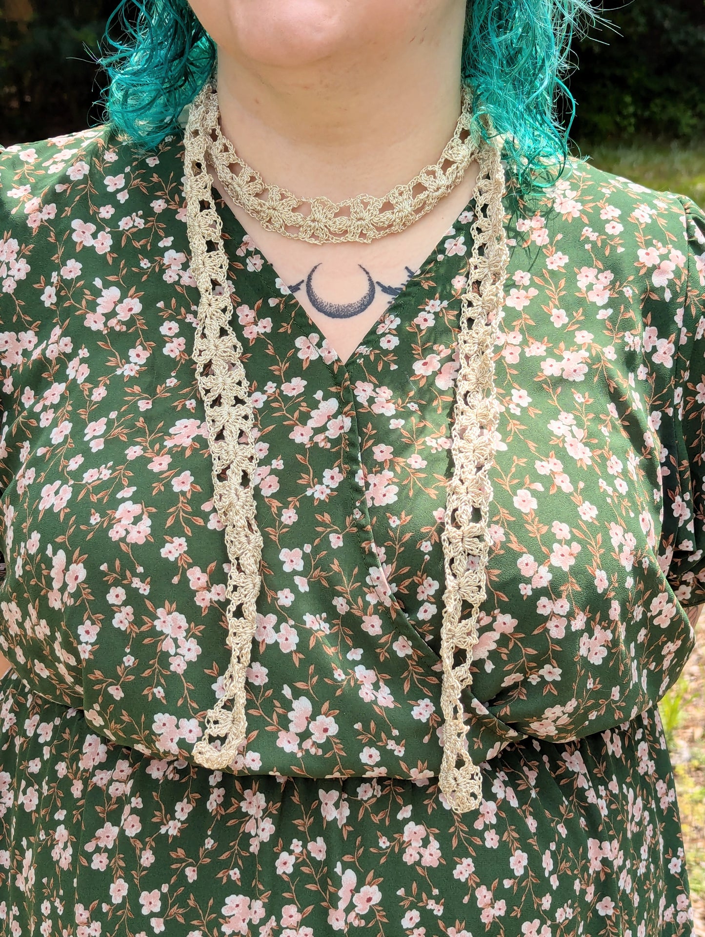 Lace Crochet Skinny Scarf