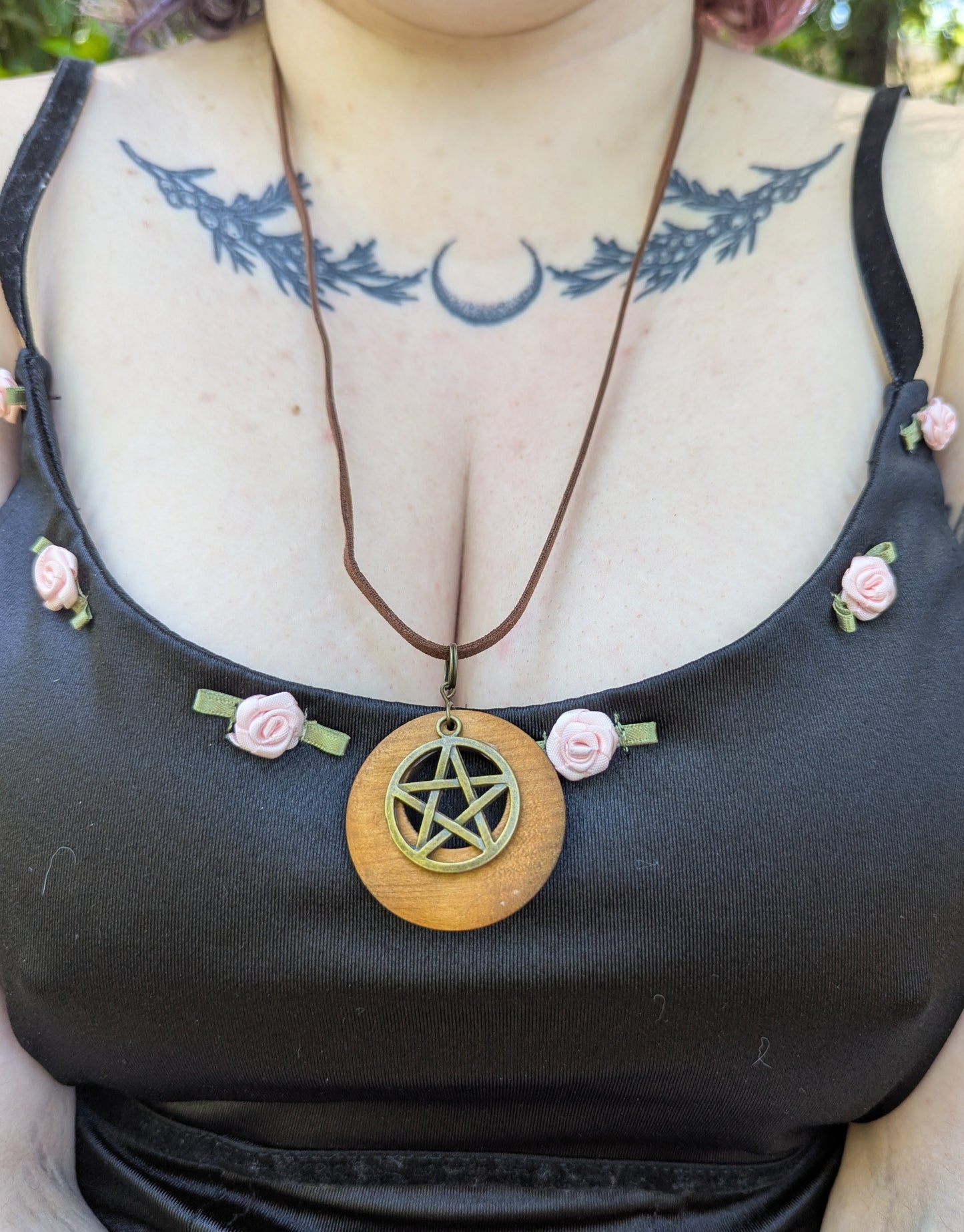 Wooden Pentagram Necklace
