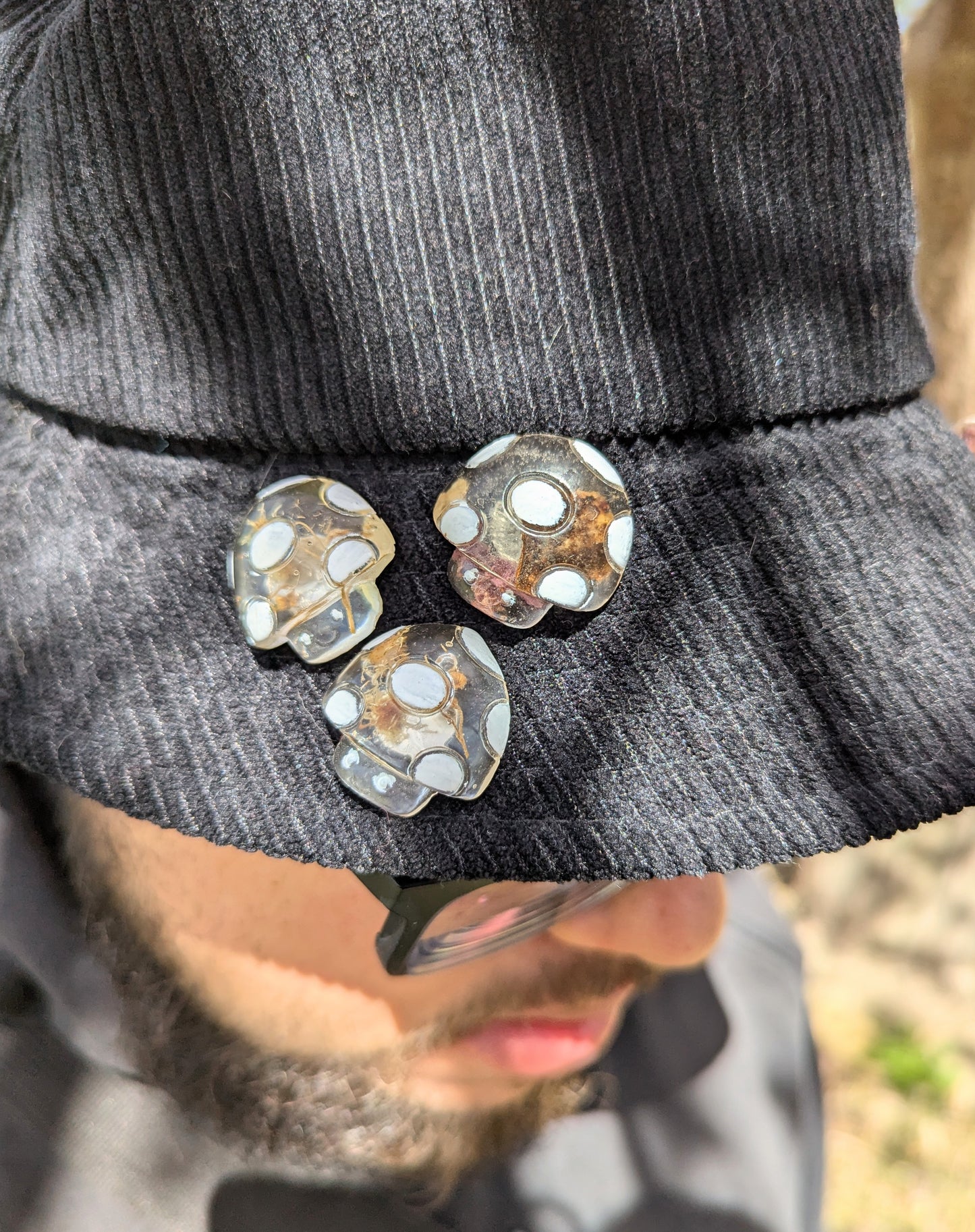 Resin Floral Mushies Pins 3pk