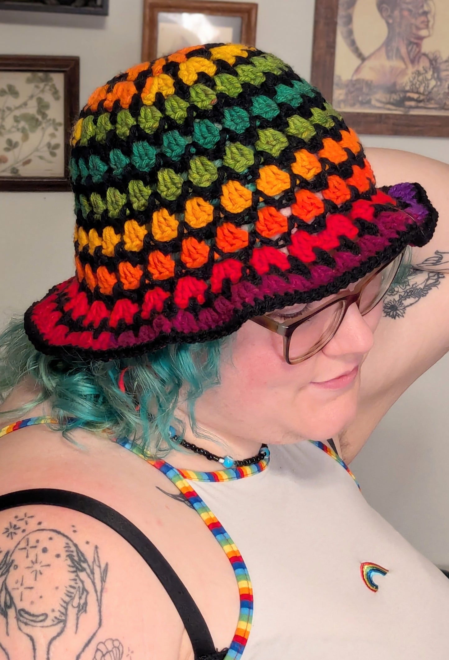Black/Rainbow Pride Bucket Hat
