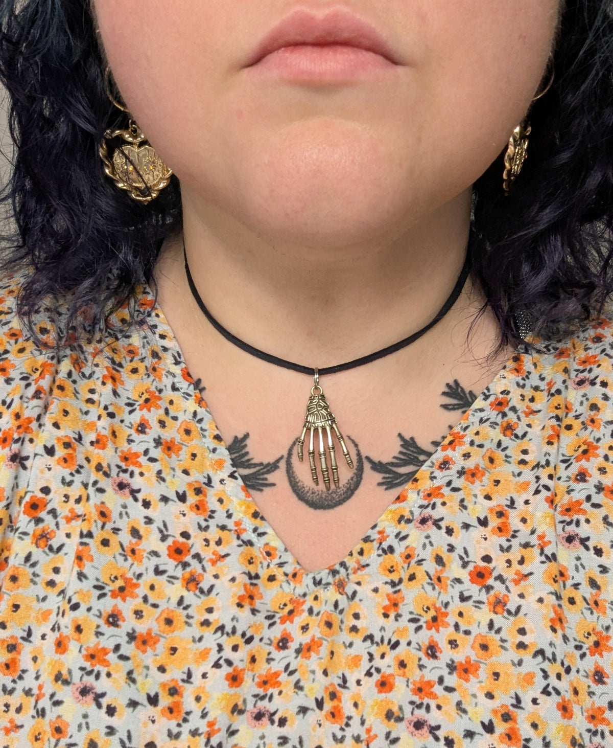 Skeletal Hand Necklace