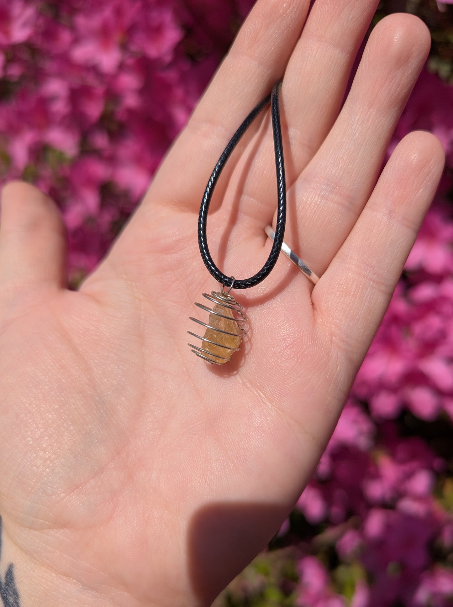 Citrine Crystal Cage Necklace