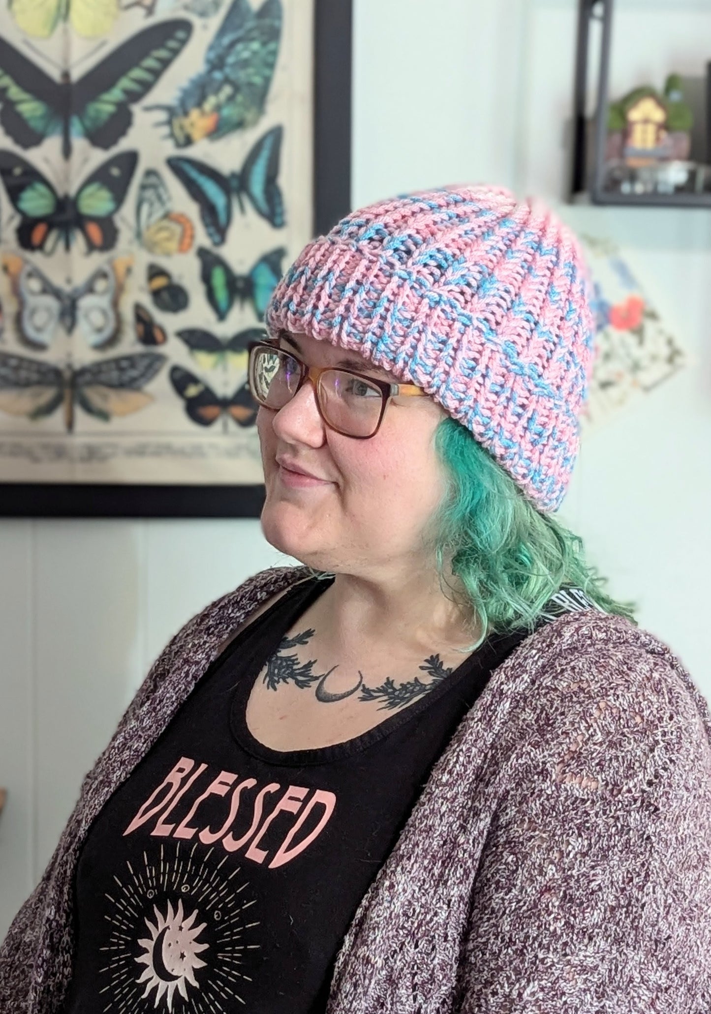 Cotton Candy Chunky Pride Beanie