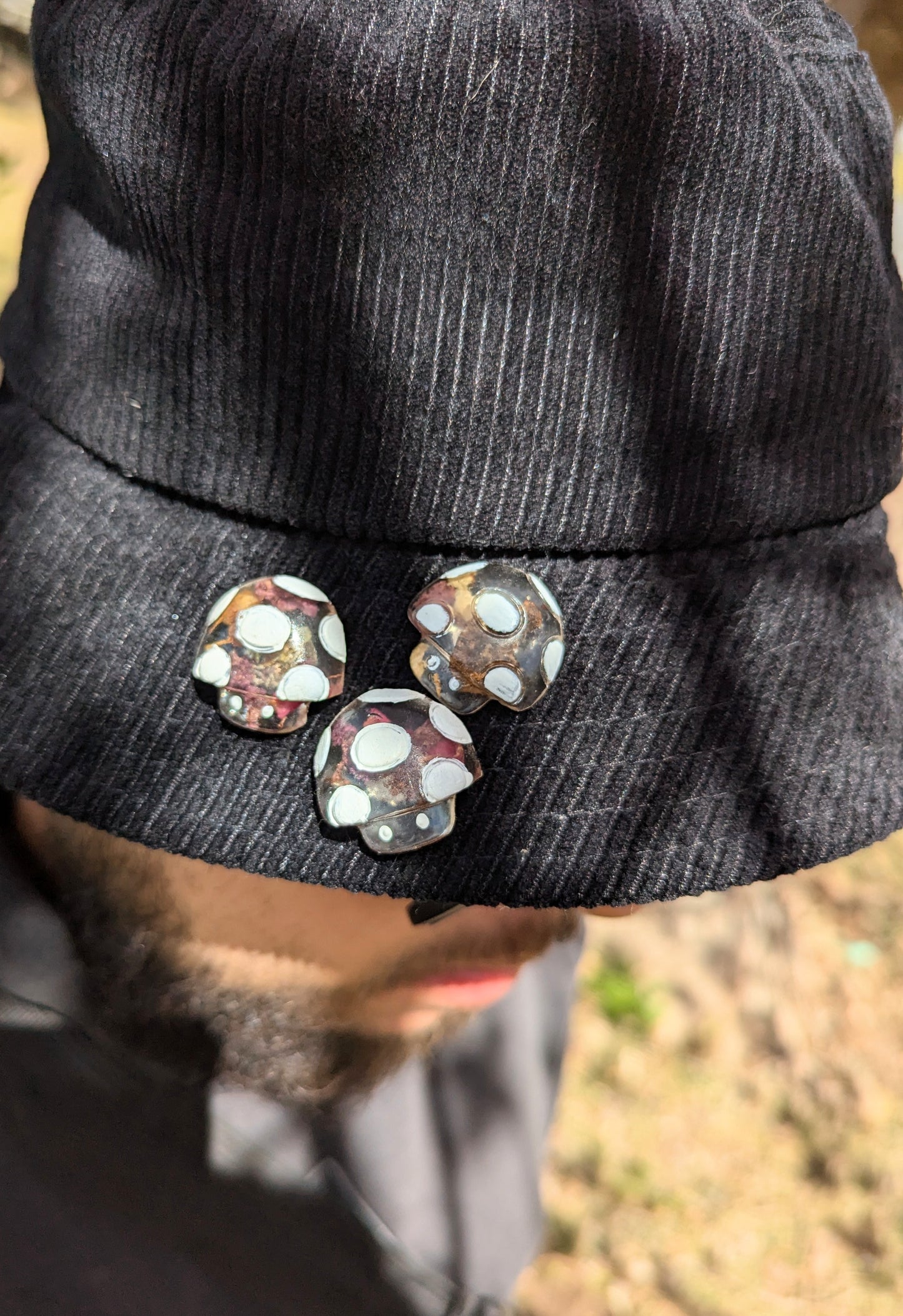 Resin Floral Mushies Pins 3pk