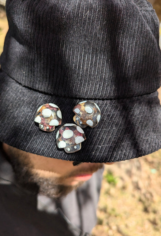 Resin Floral Mushies Pins 3pk