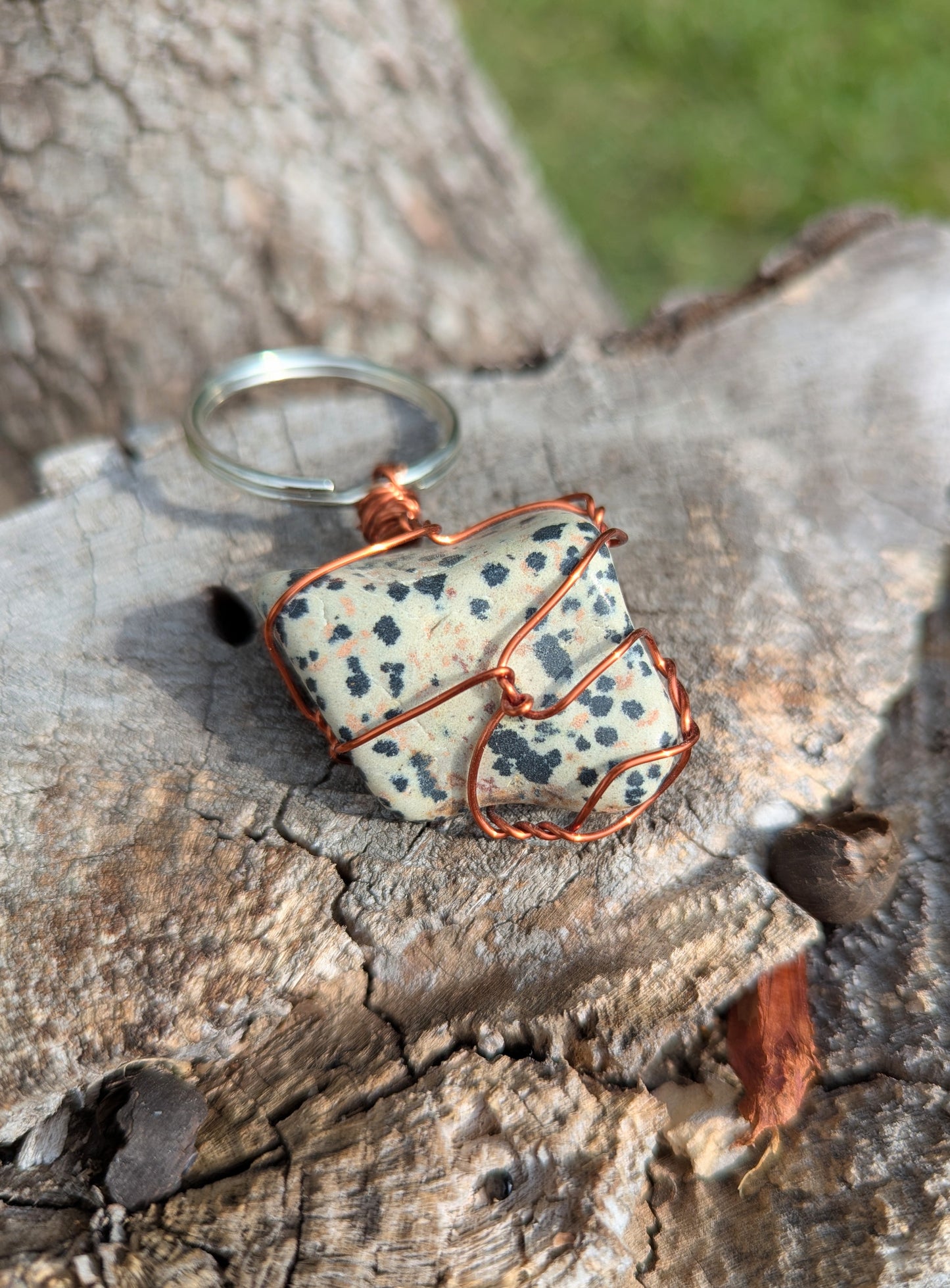 Dalmatian Jasper Keychain