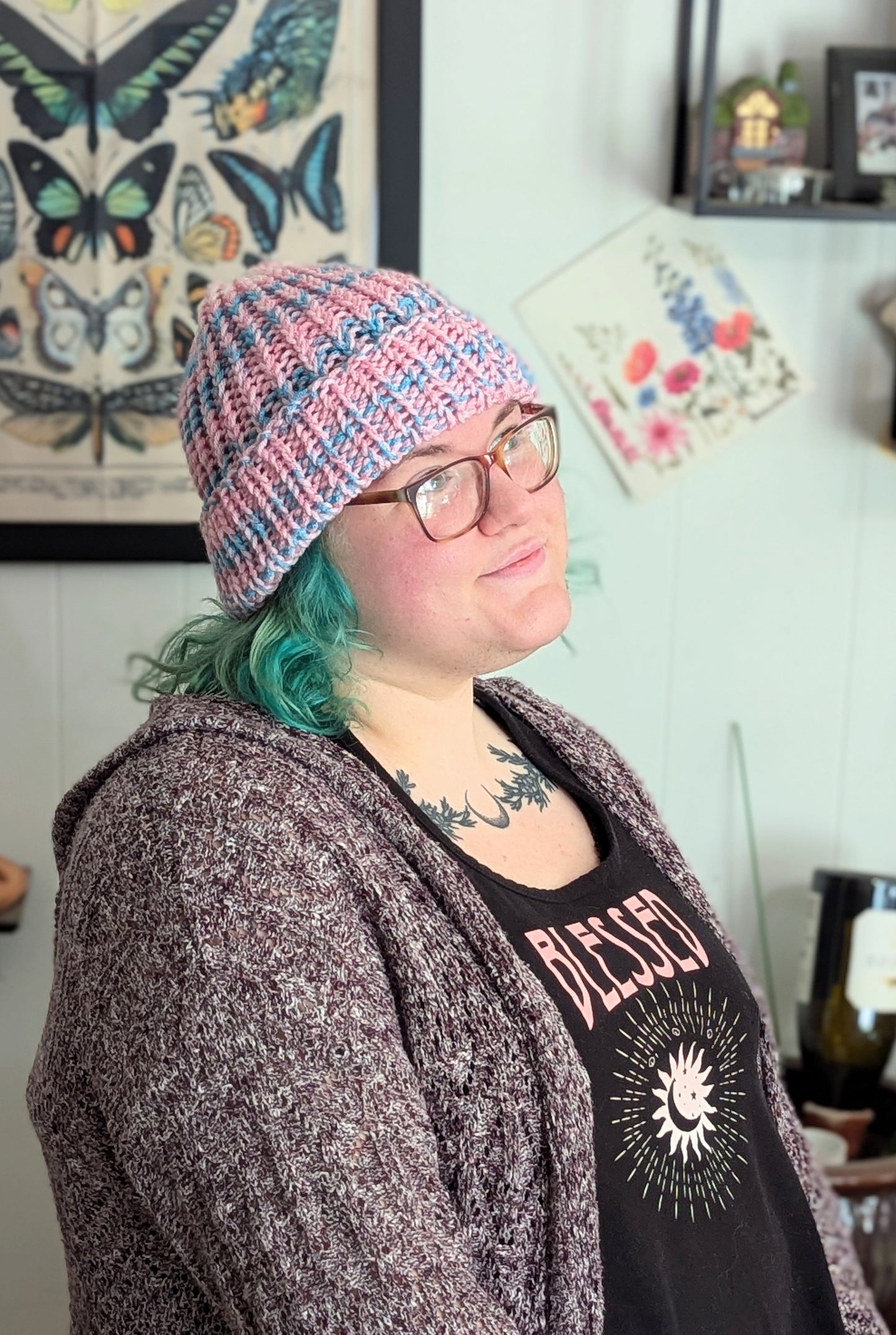 Cotton Candy Chunky Pride Beanie