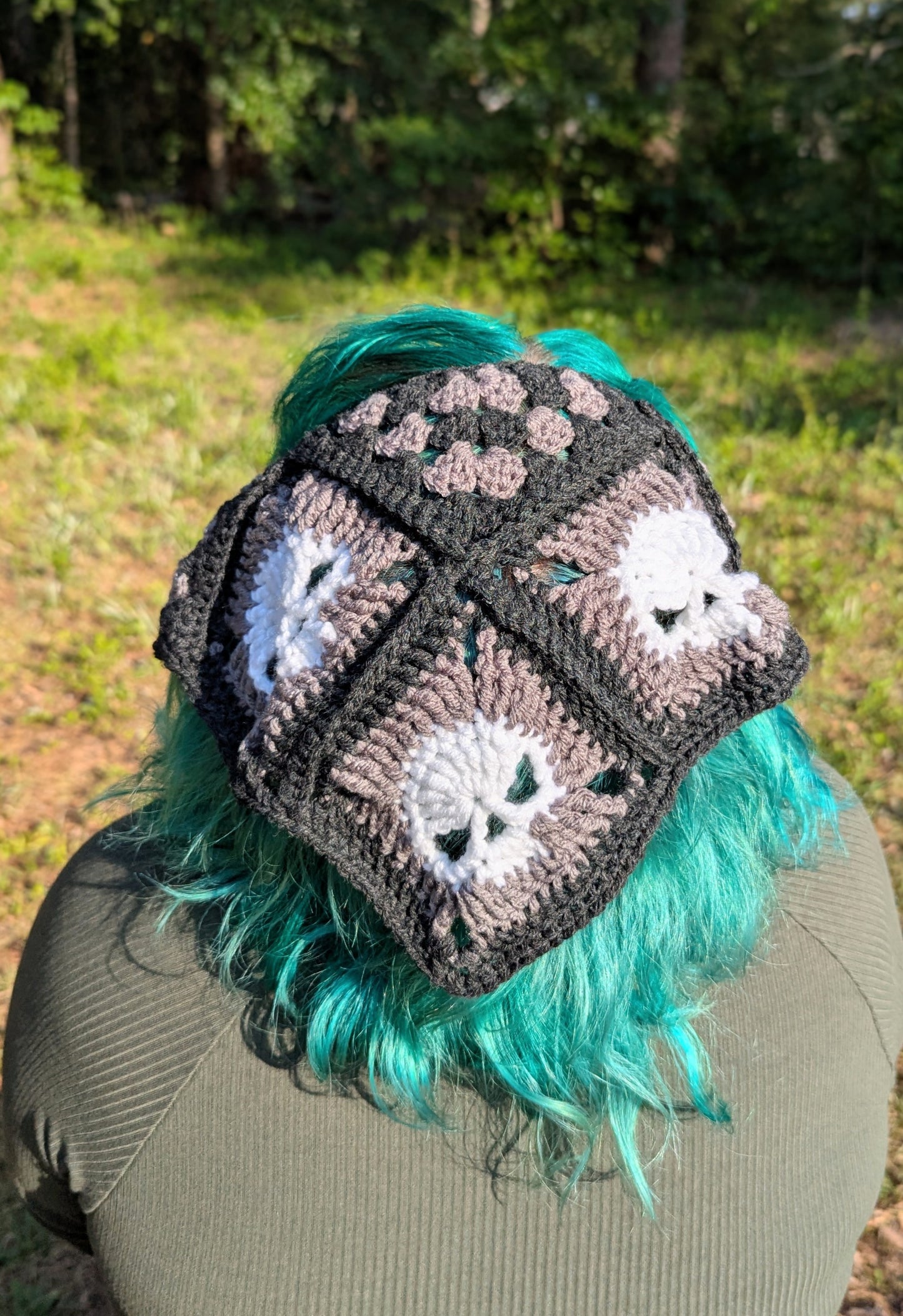 Skull Granny Square Bandana