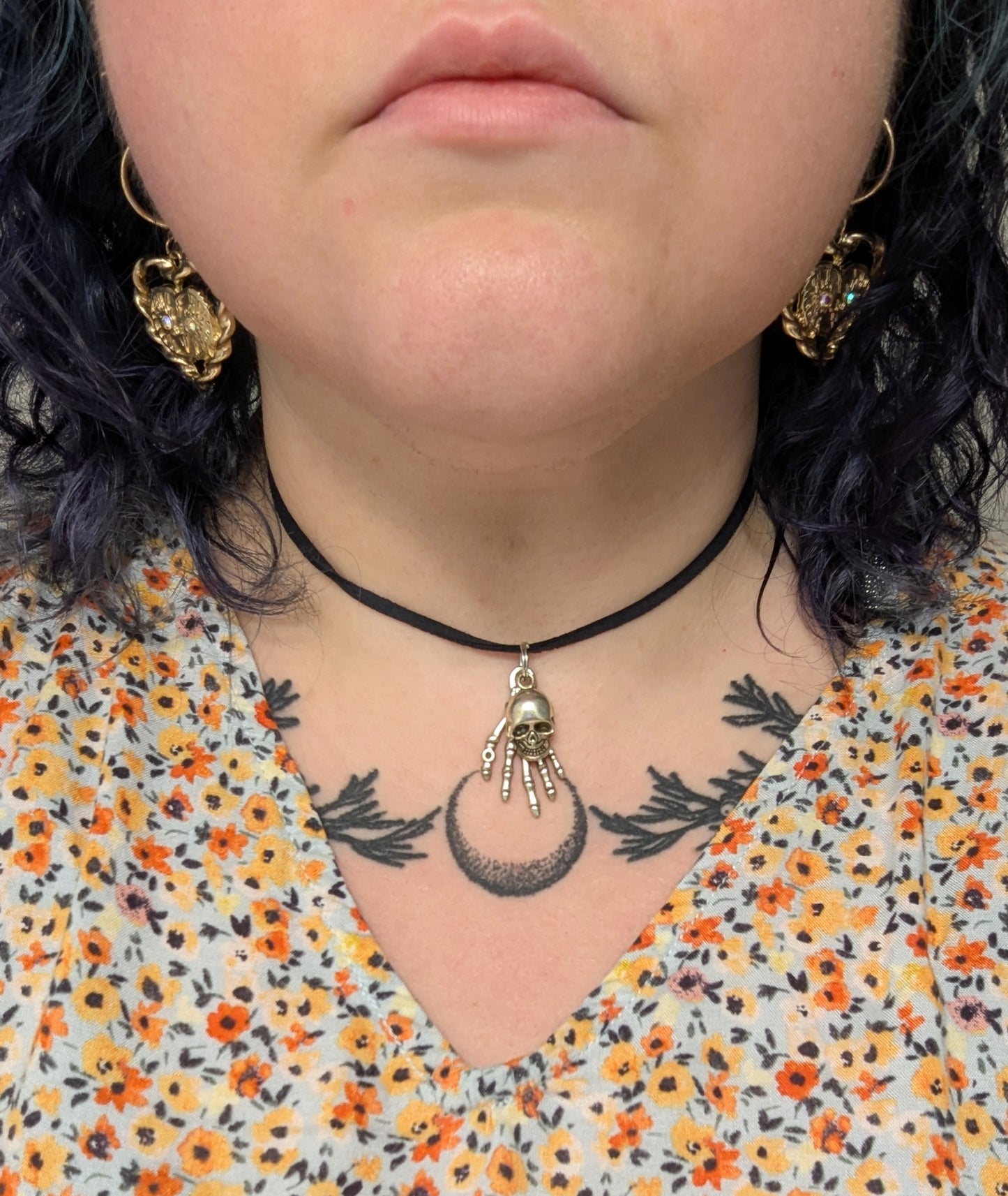 Skull Skeleton Hand Necklace