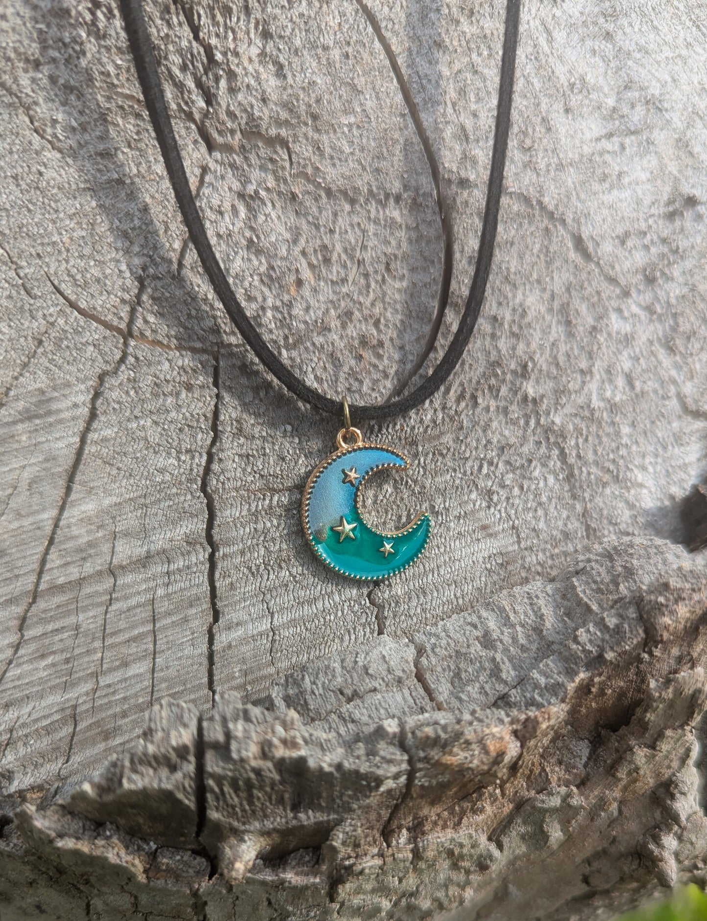 Dual Color Moon Necklace
