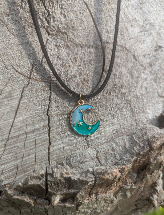 Dual Color Moon Necklace