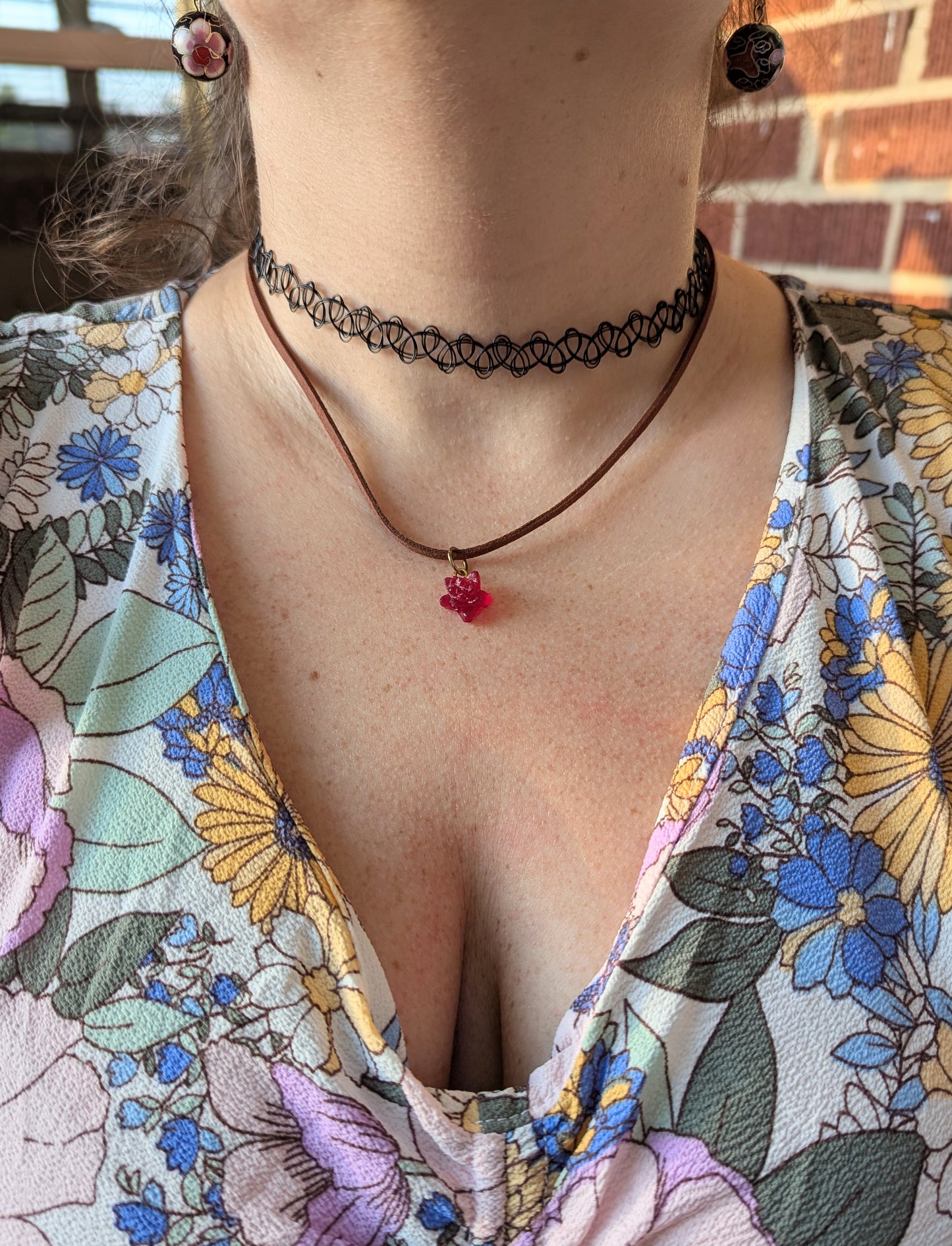 Pink Succulent Necklace