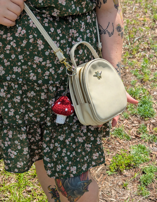 Crochet Mushroom Keychain