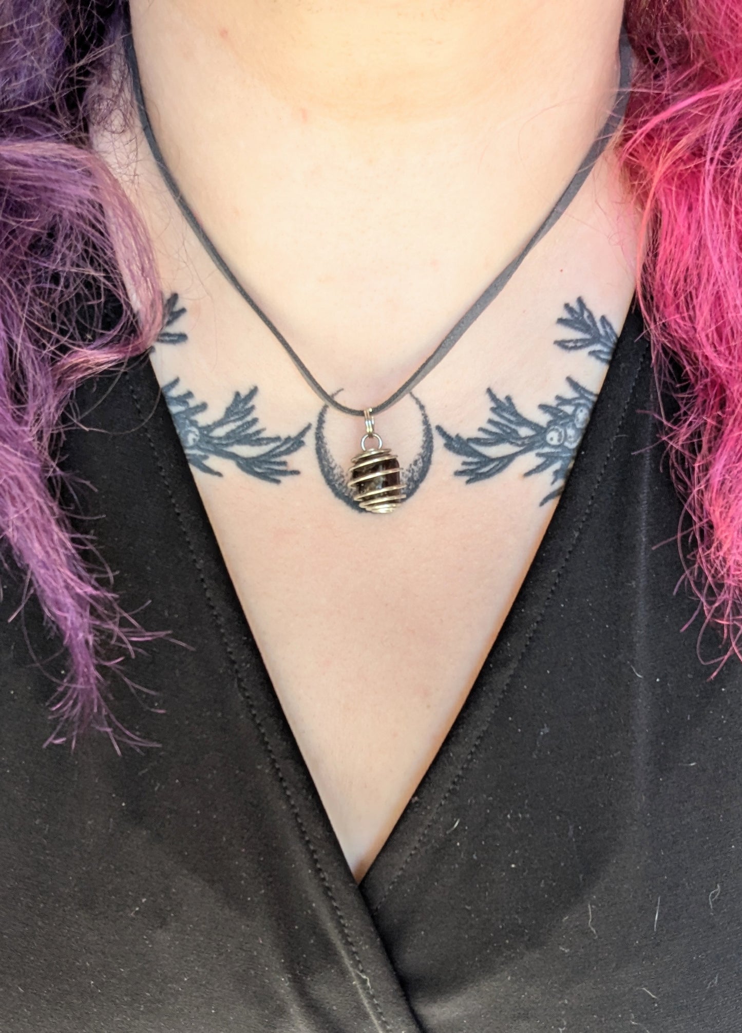 Onyx Crystal Cage Necklace