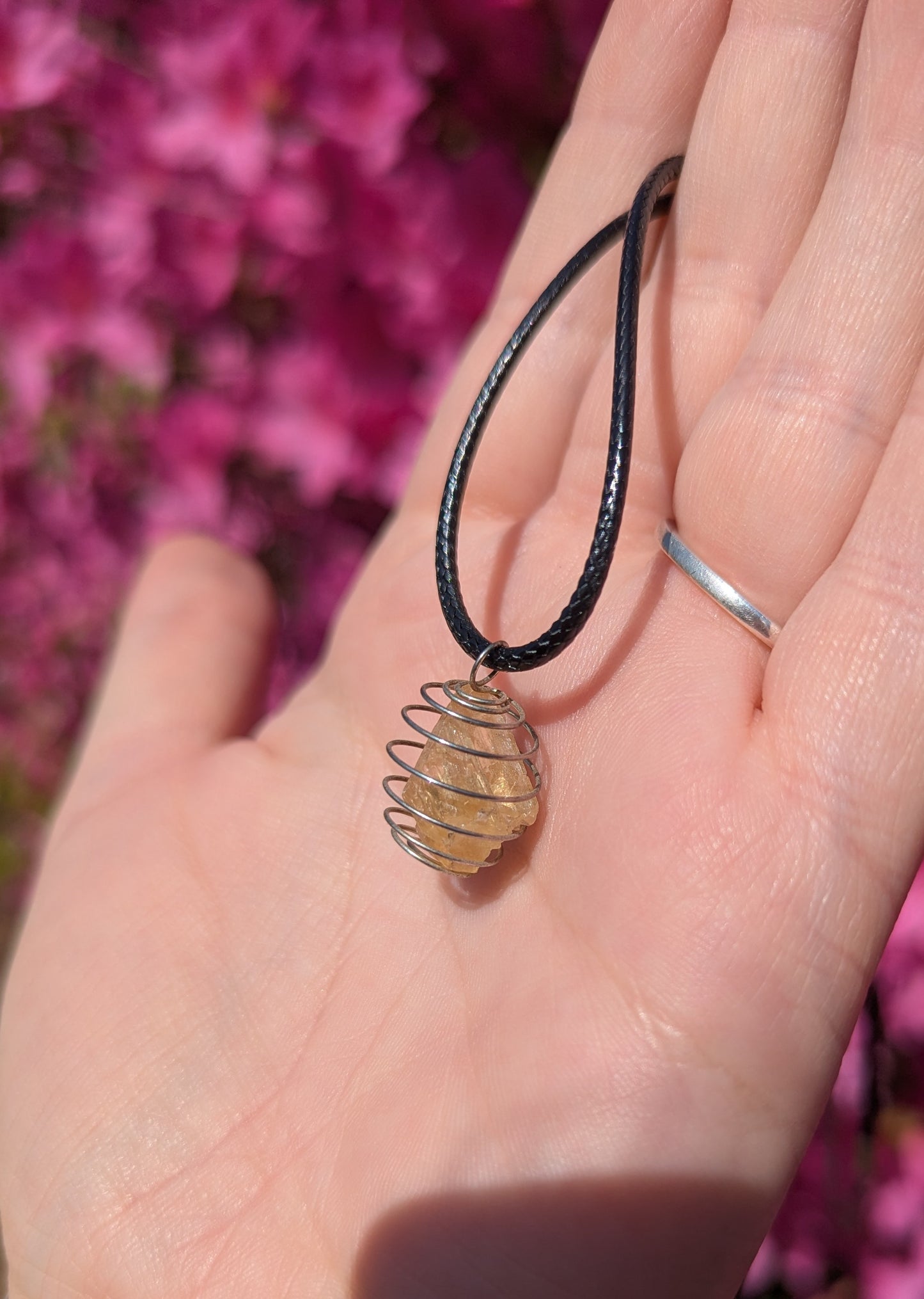 Citrine Crystal Cage Necklace