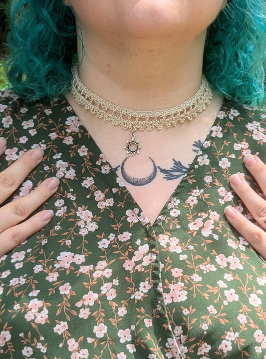 Fairy Ring Lace Crochet Necklace