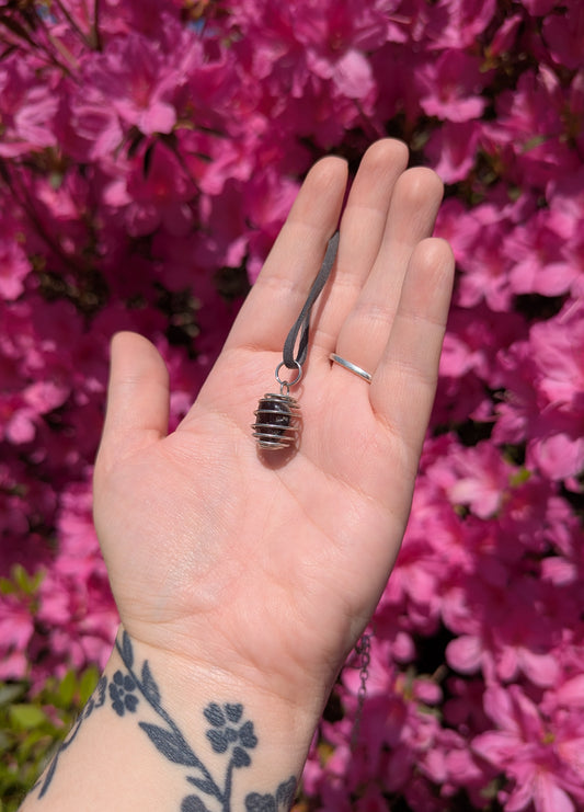 Onyx Crystal Cage Necklace