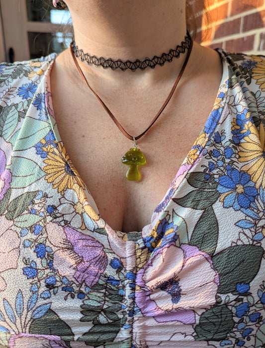 Yellow Mushroom Necklace