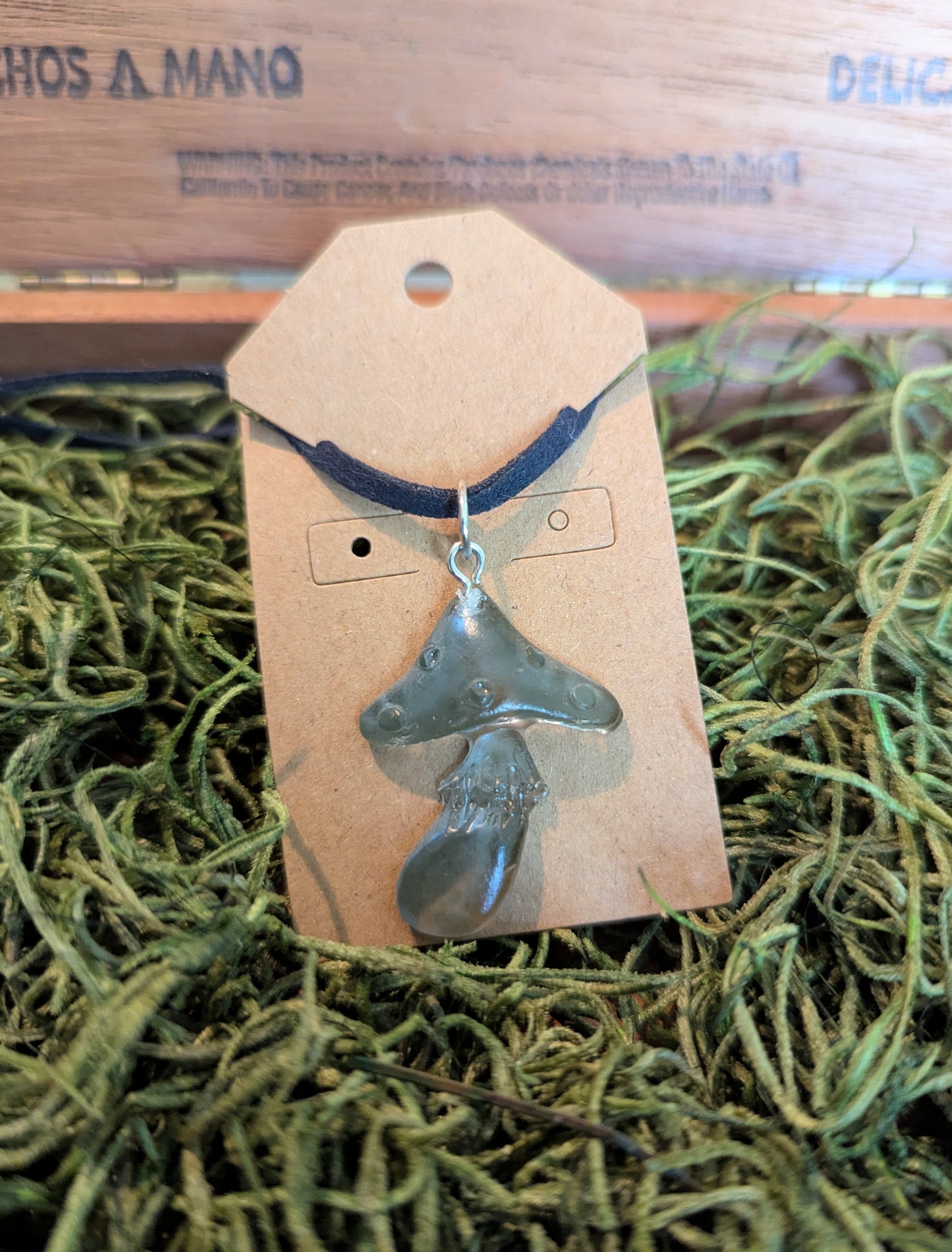 Blue Mushroom Necklace