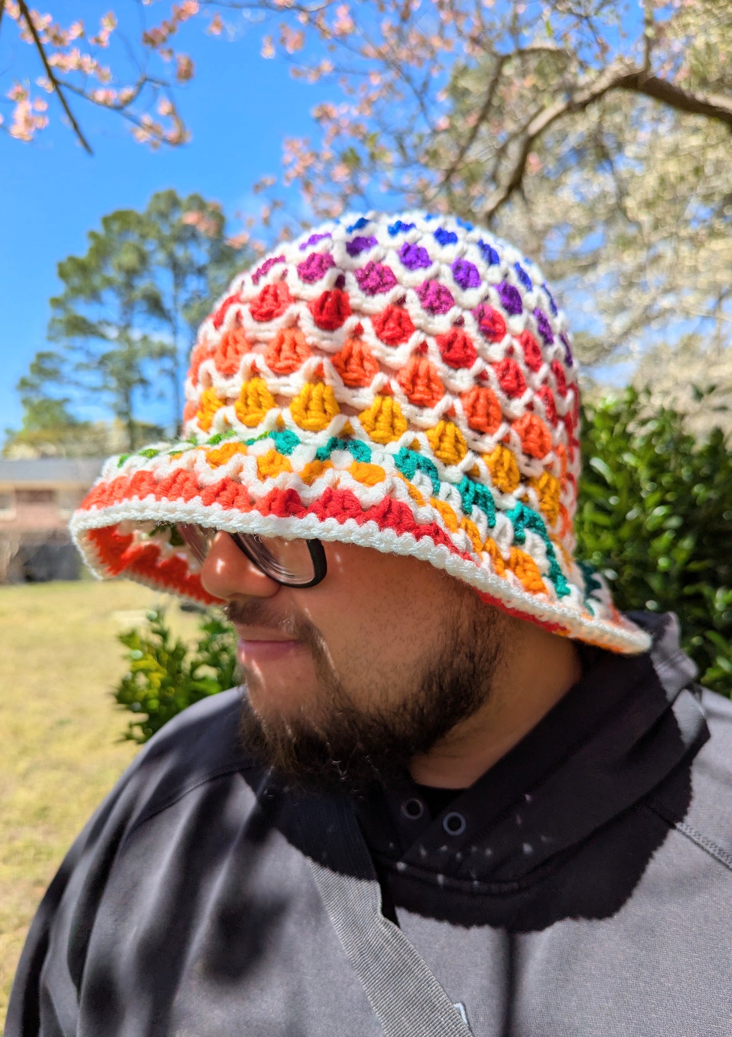 Rainbow/White Pride Bucket Hat