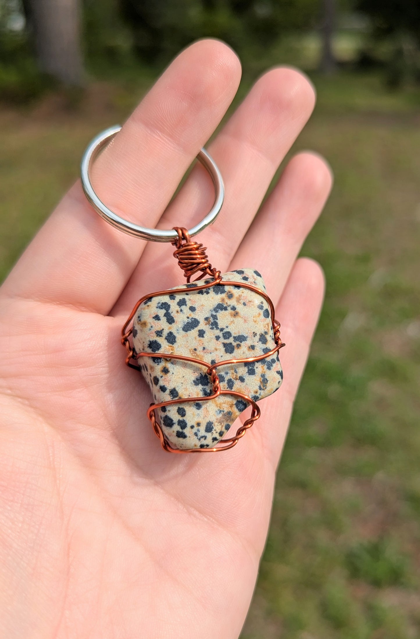 Dalmatian Jasper Keychain