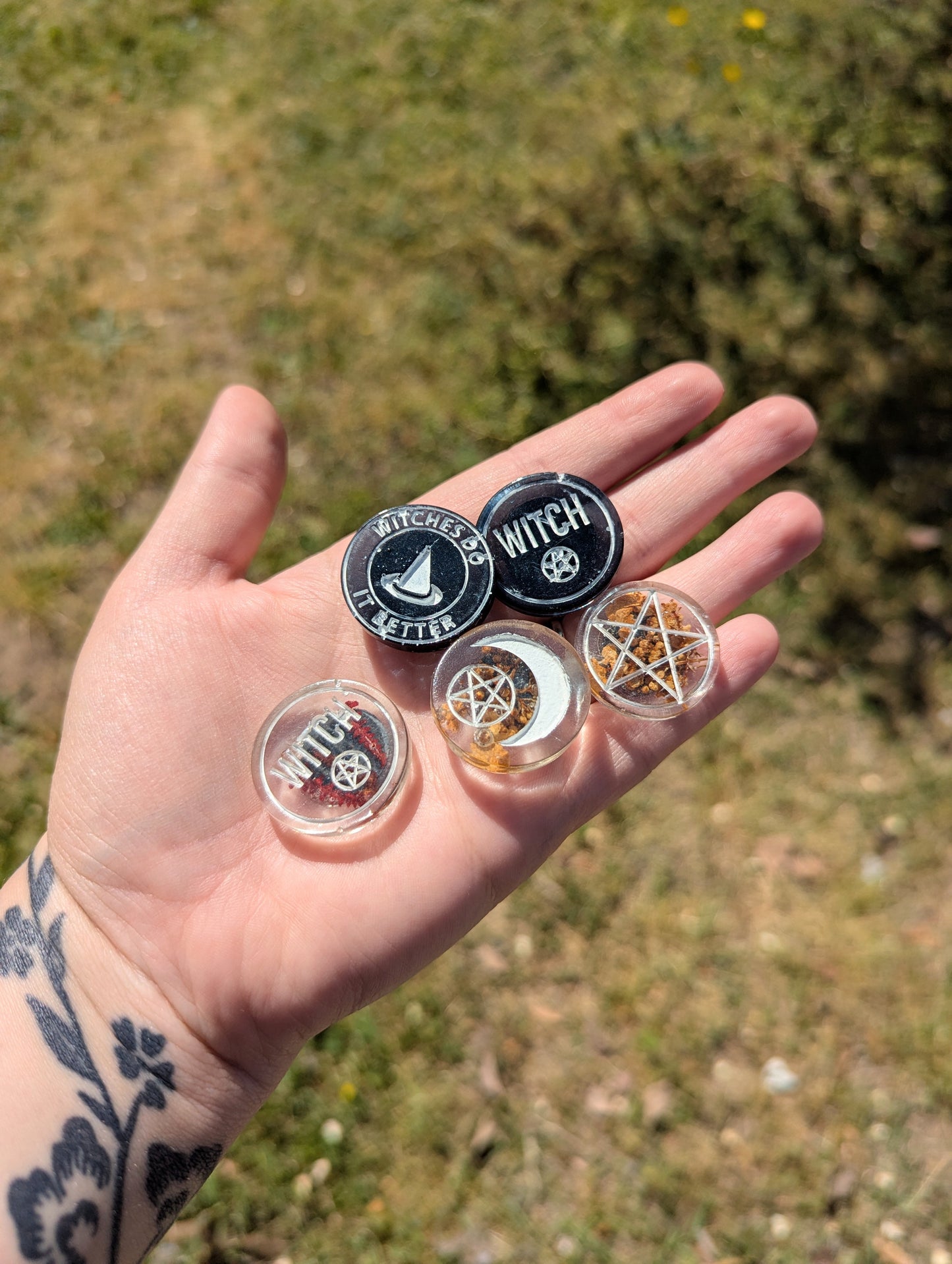 Resin Witch Magnets 5pk
