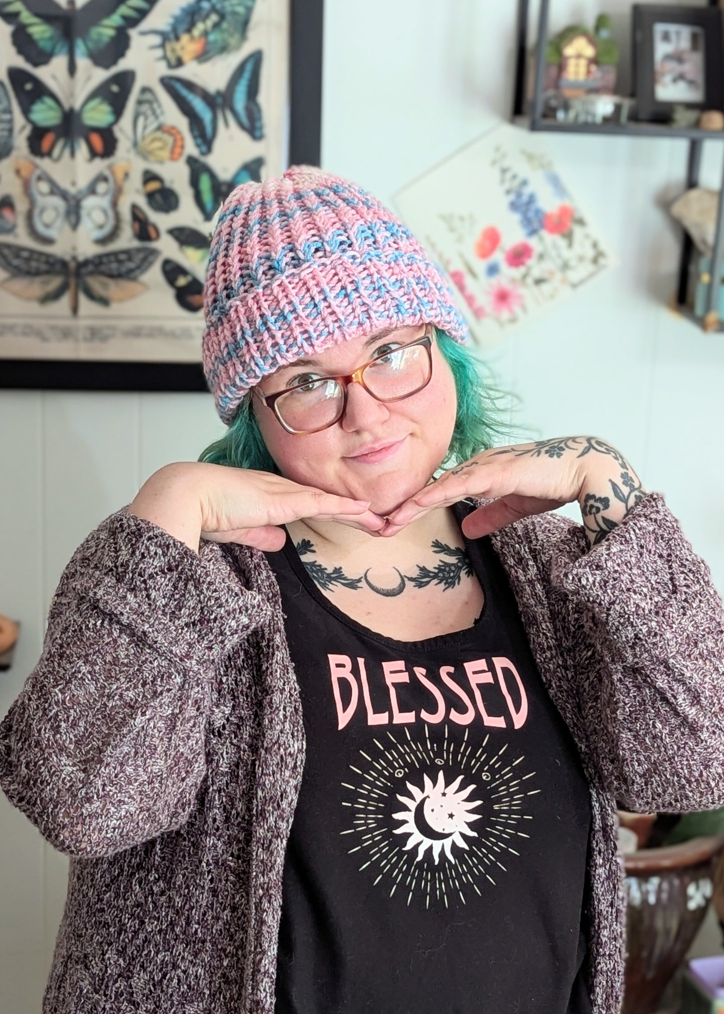 Cotton Candy Chunky Pride Beanie