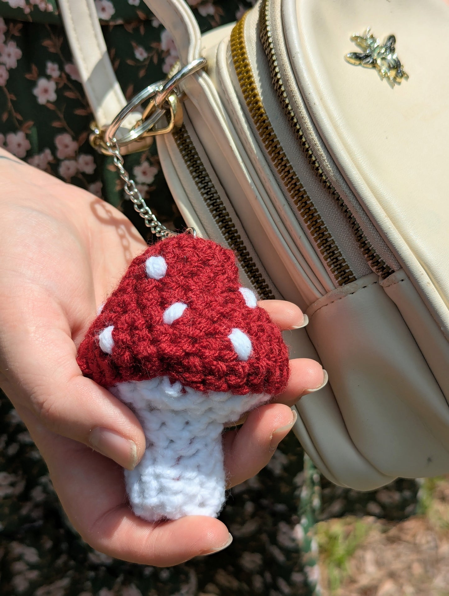Crochet Mushroom Keychain