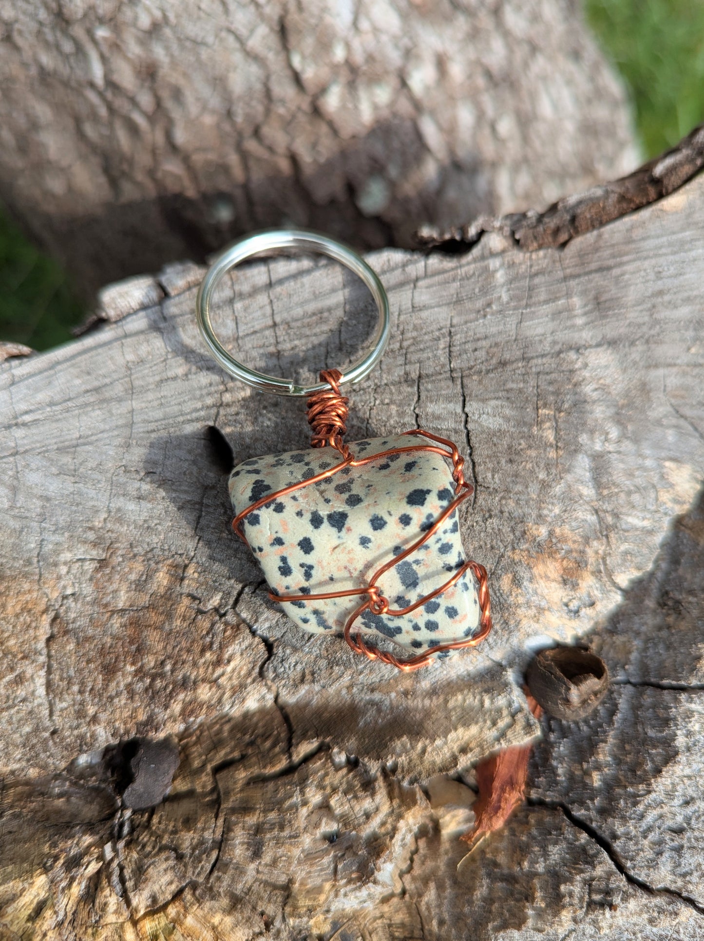 Dalmatian Jasper Keychain