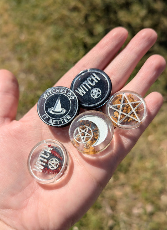 Resin Witch Magnets 5pk