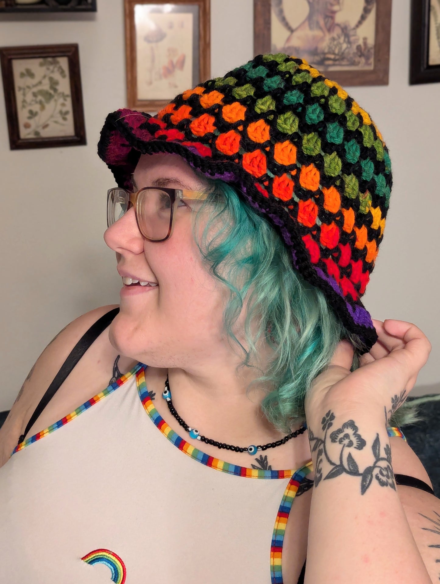 Black/Rainbow Pride Bucket Hat