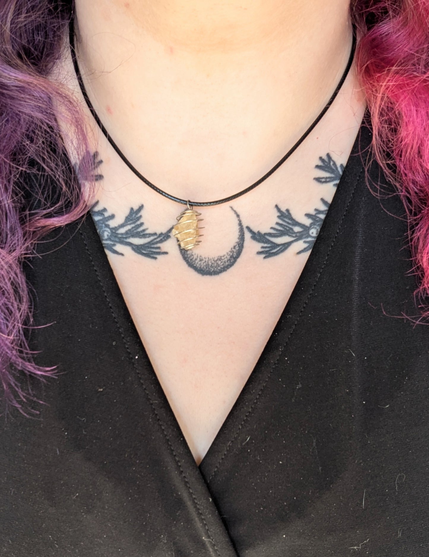 Citrine Crystal Cage Necklace