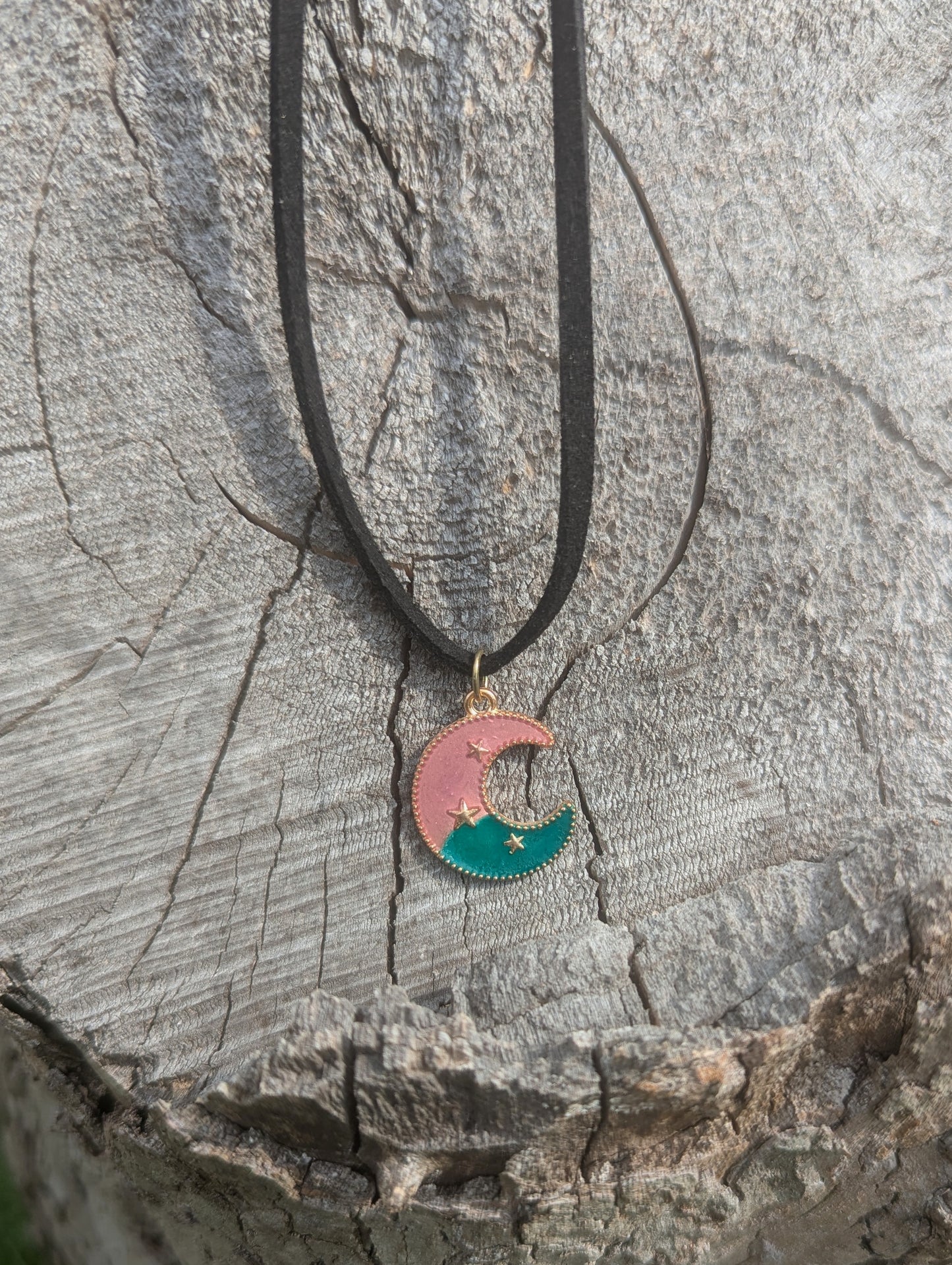 Dual Color Moon Necklace